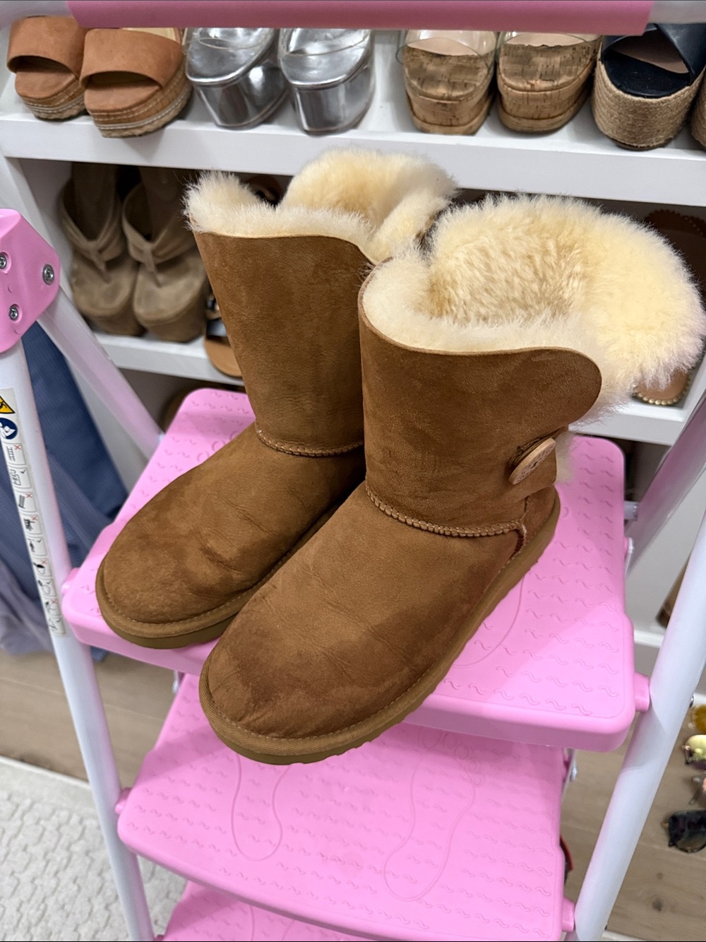 UGG Chestnut Suede Shearling Short Booties